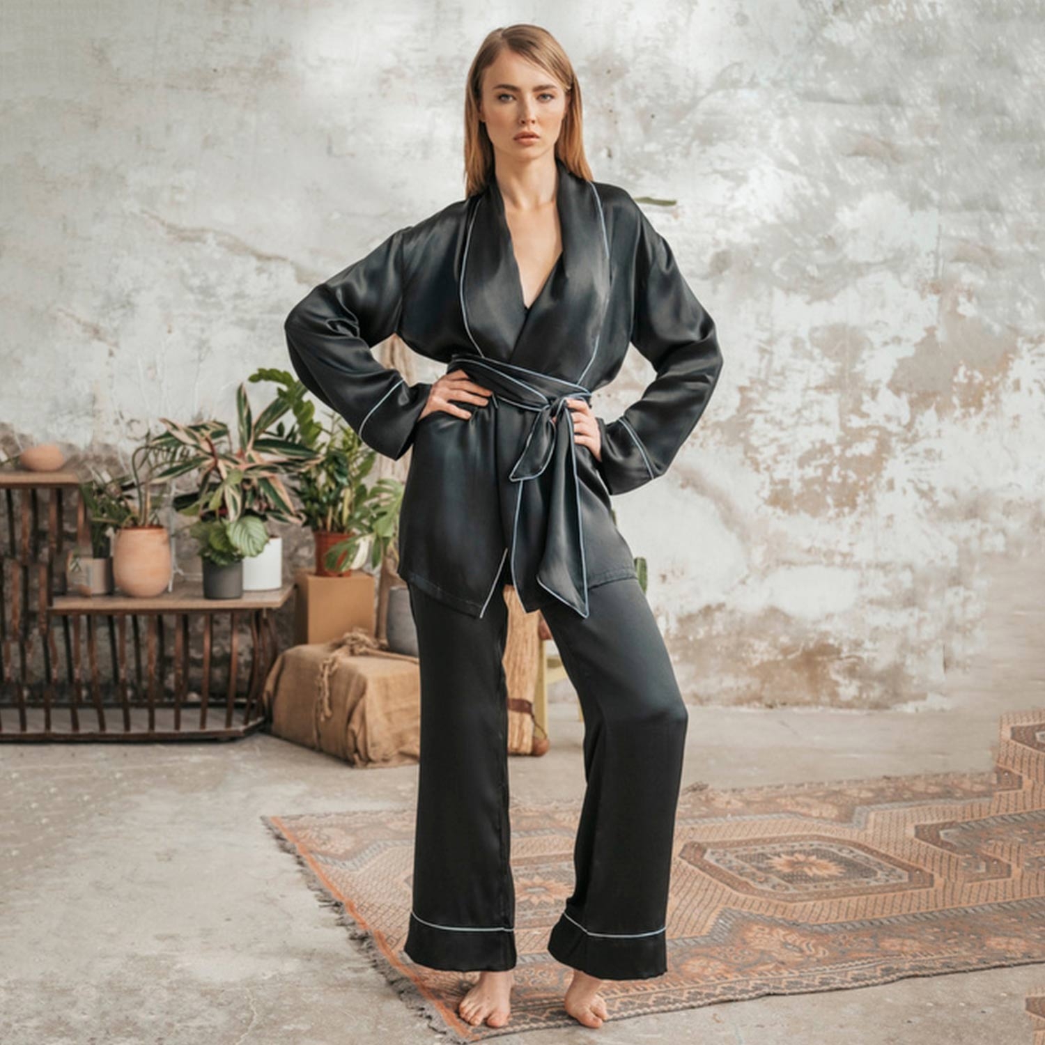 Elegant Pure Silk Pajama Set