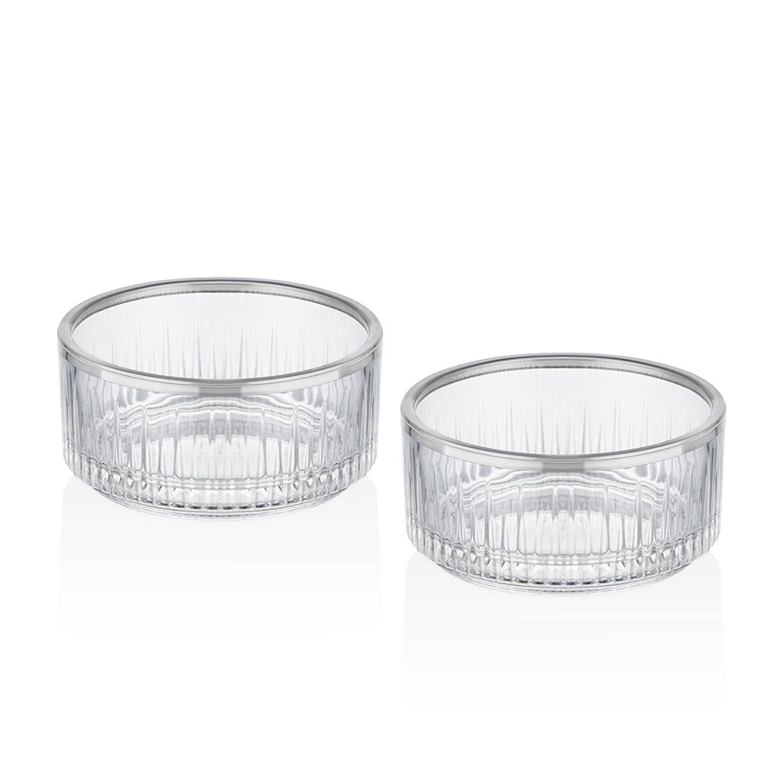 Accademia Platinum Gilded 9 Cm 2 Piece Glass Bowl 9-01070064