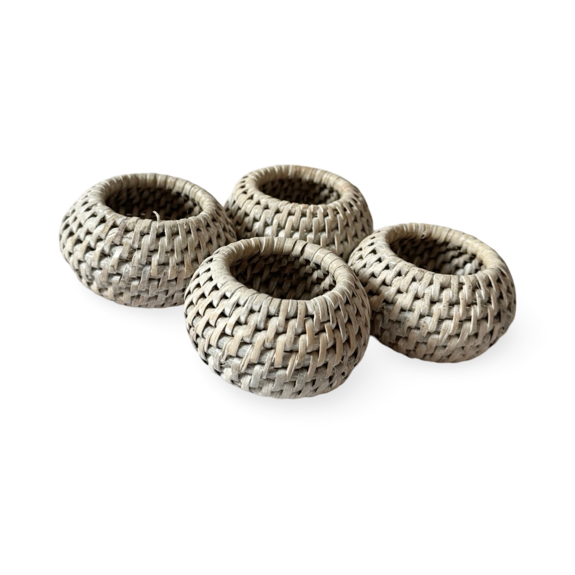 Chunky Rattan Napkin Ring (set Of 4)