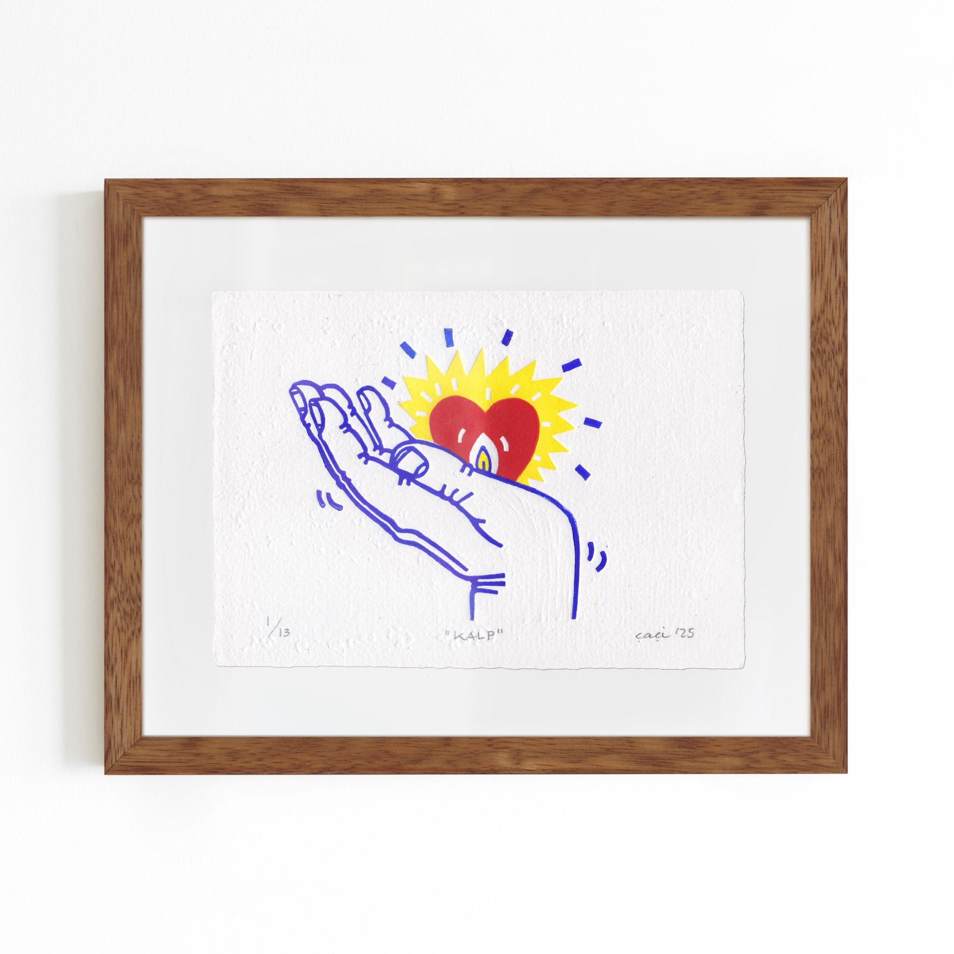 Heart Framed Linocut Print