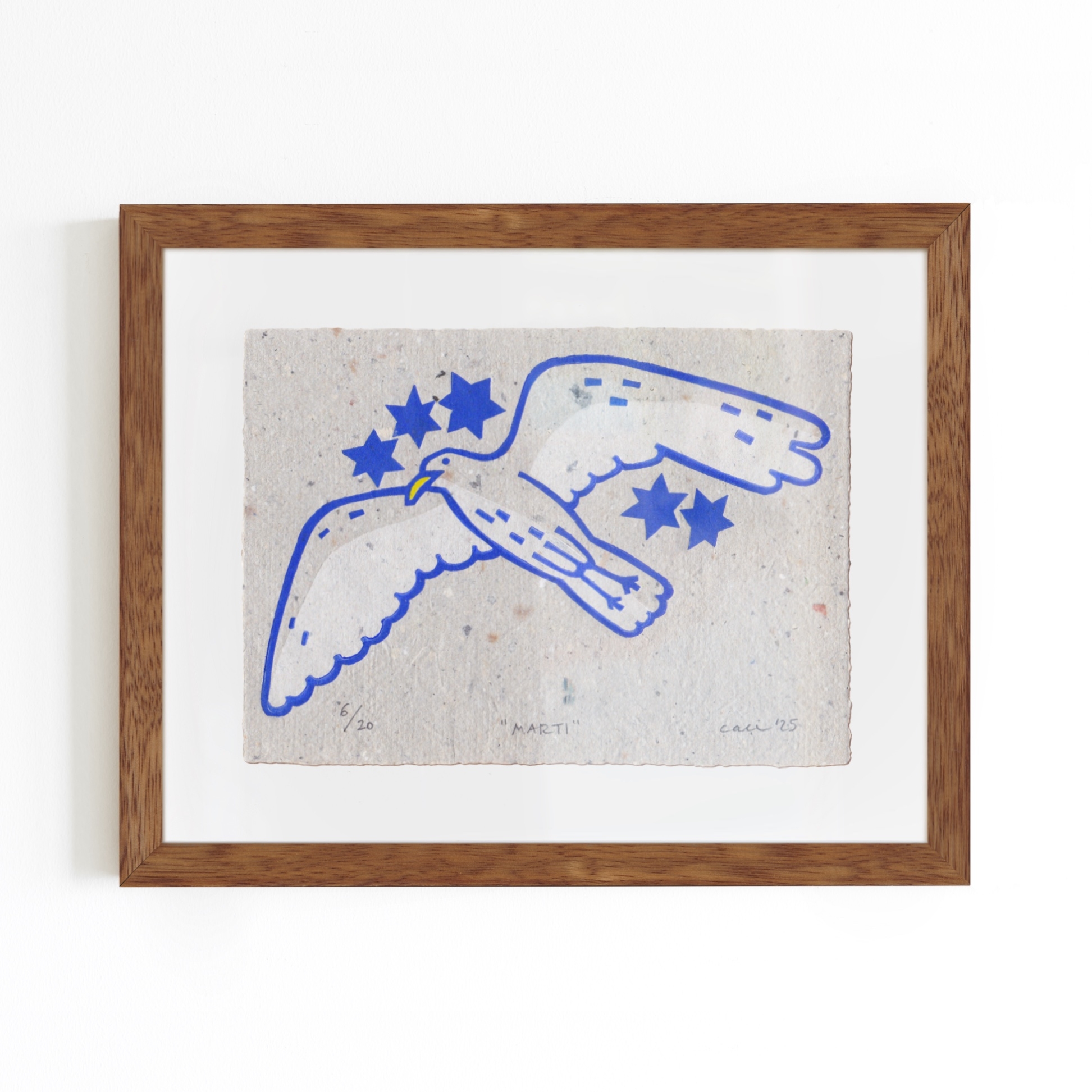 Seagull Framed Linocut Print