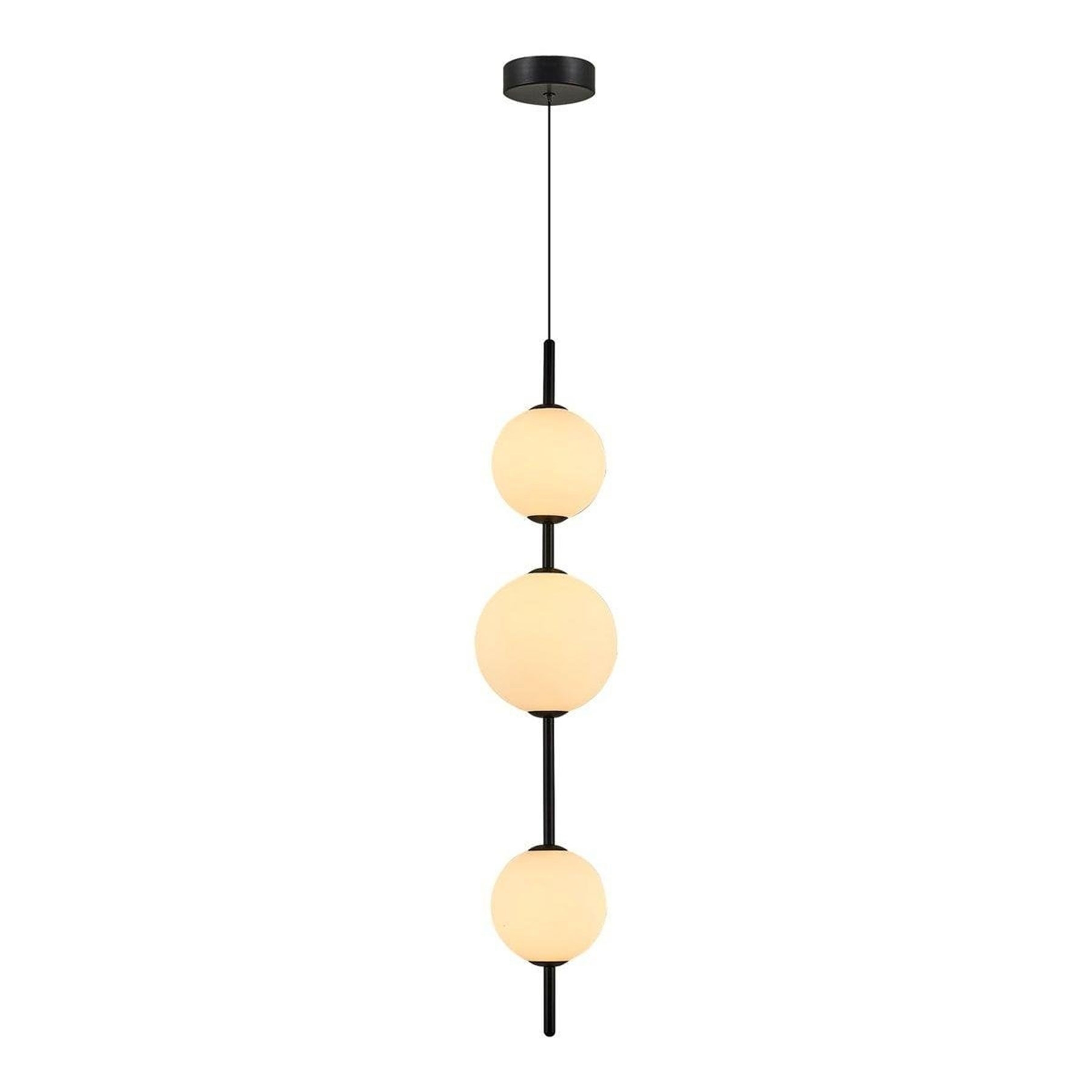 3121-2a Stell 2 Glass Pendant Lamp Black