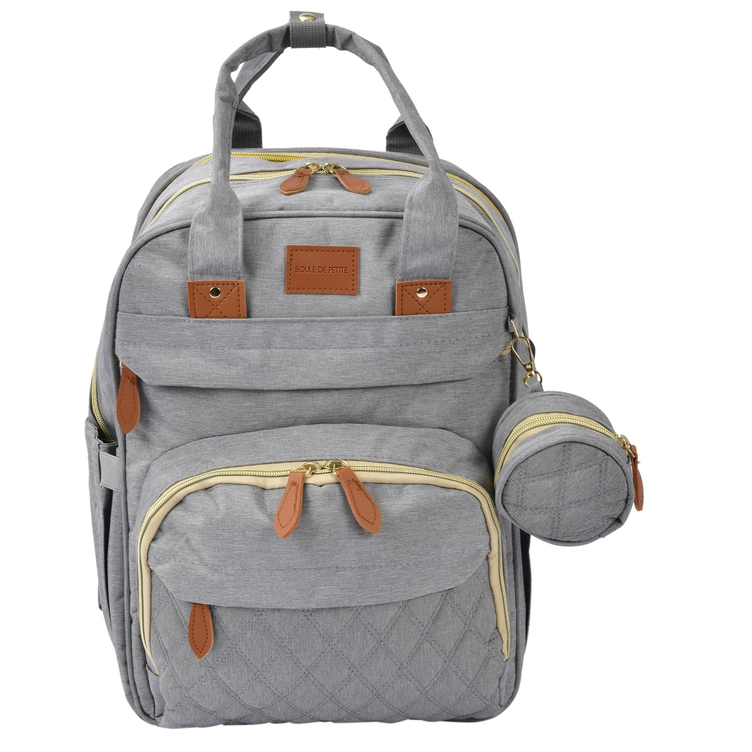 Multifunctional Gray Mother-baby Care Bag