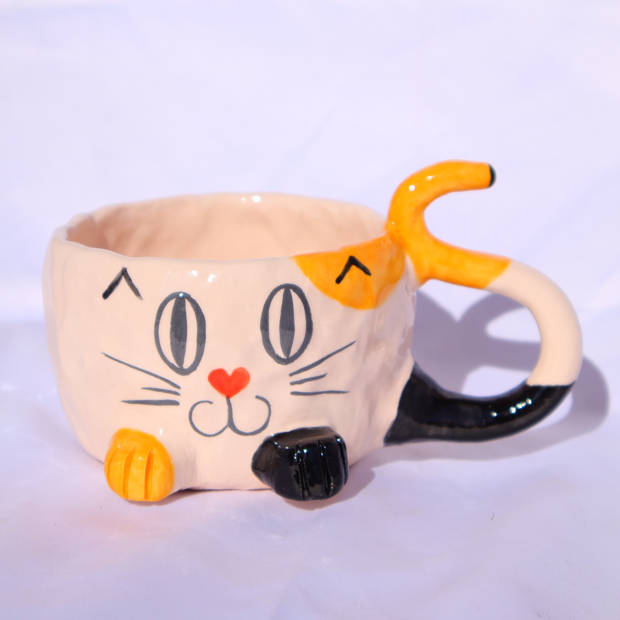 "loly Series 'sweet Cat' Mug - Single Cat Mug - Handmade Ceramic Mug 200 Ml"