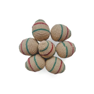 Knitted Egg Cat Toy - With Rattle