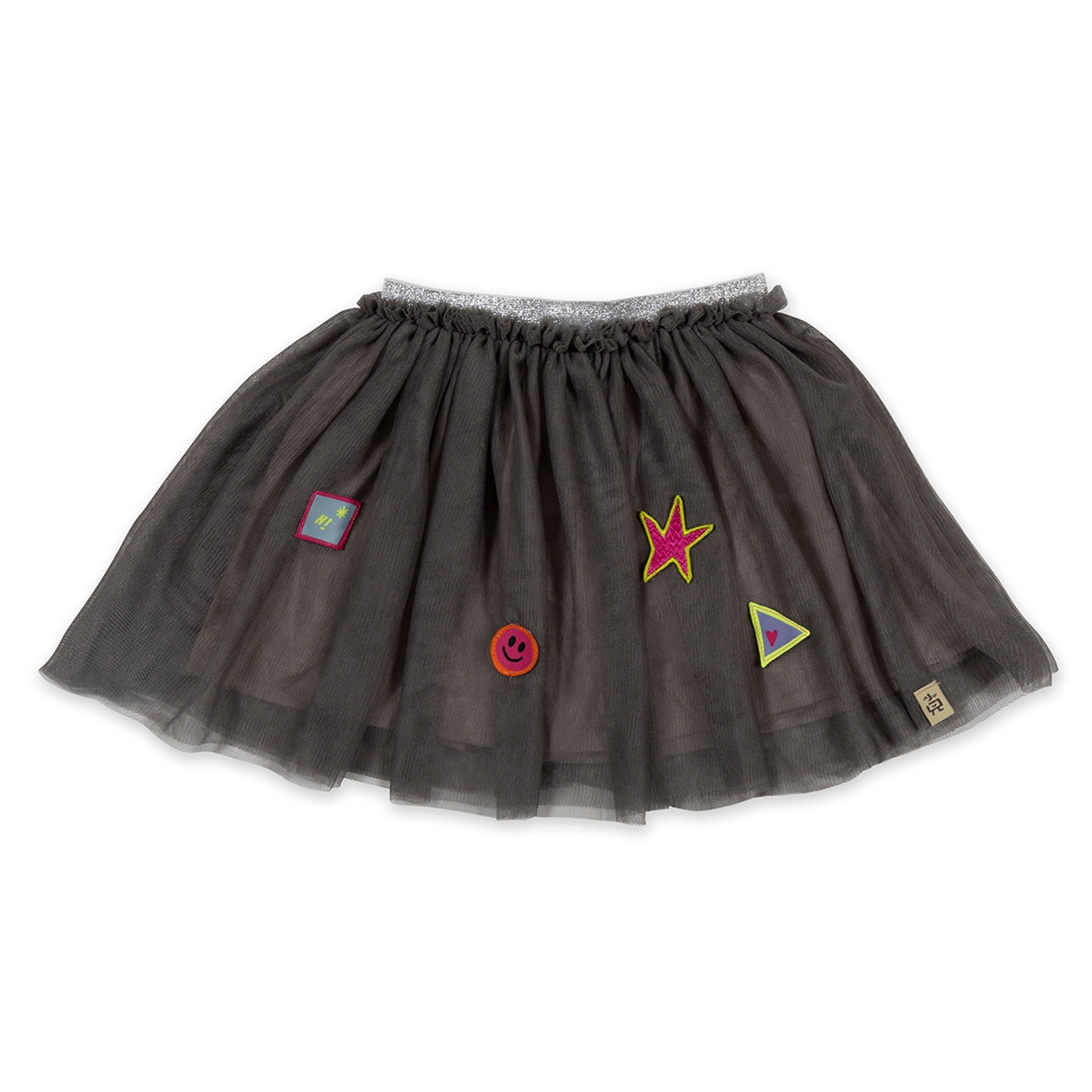 Giggly Shapes Tulle Skirt - Grey