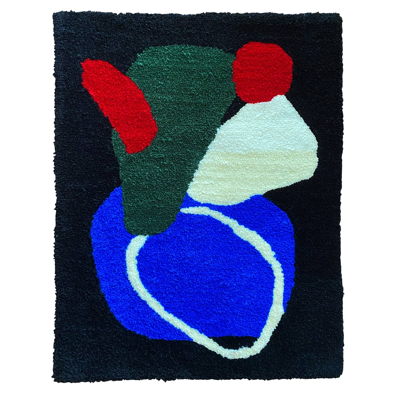 "blue World And Other Planets" Hand Tufted Designer Rug