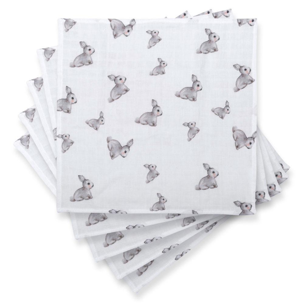 Muslin Baby Shoulder Cloth 5-pack - Iconique Lapin