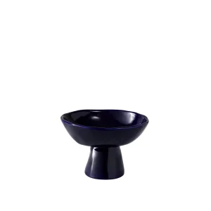 Pedestal Stoneware Serving Stand Cobalt Blue