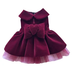 Claret Dough Velvet Dress