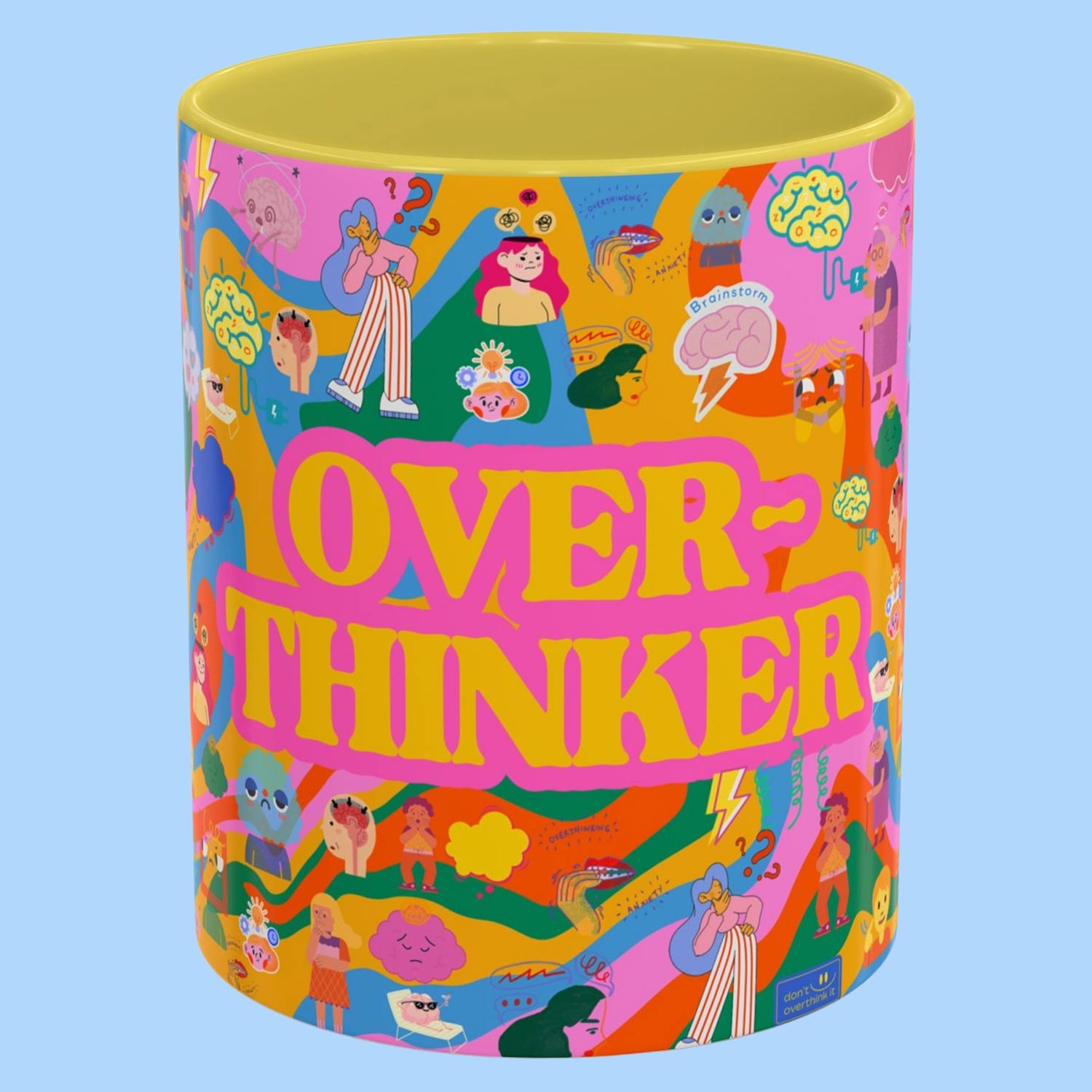 "overthinker" Themed Porcelain Design Mug