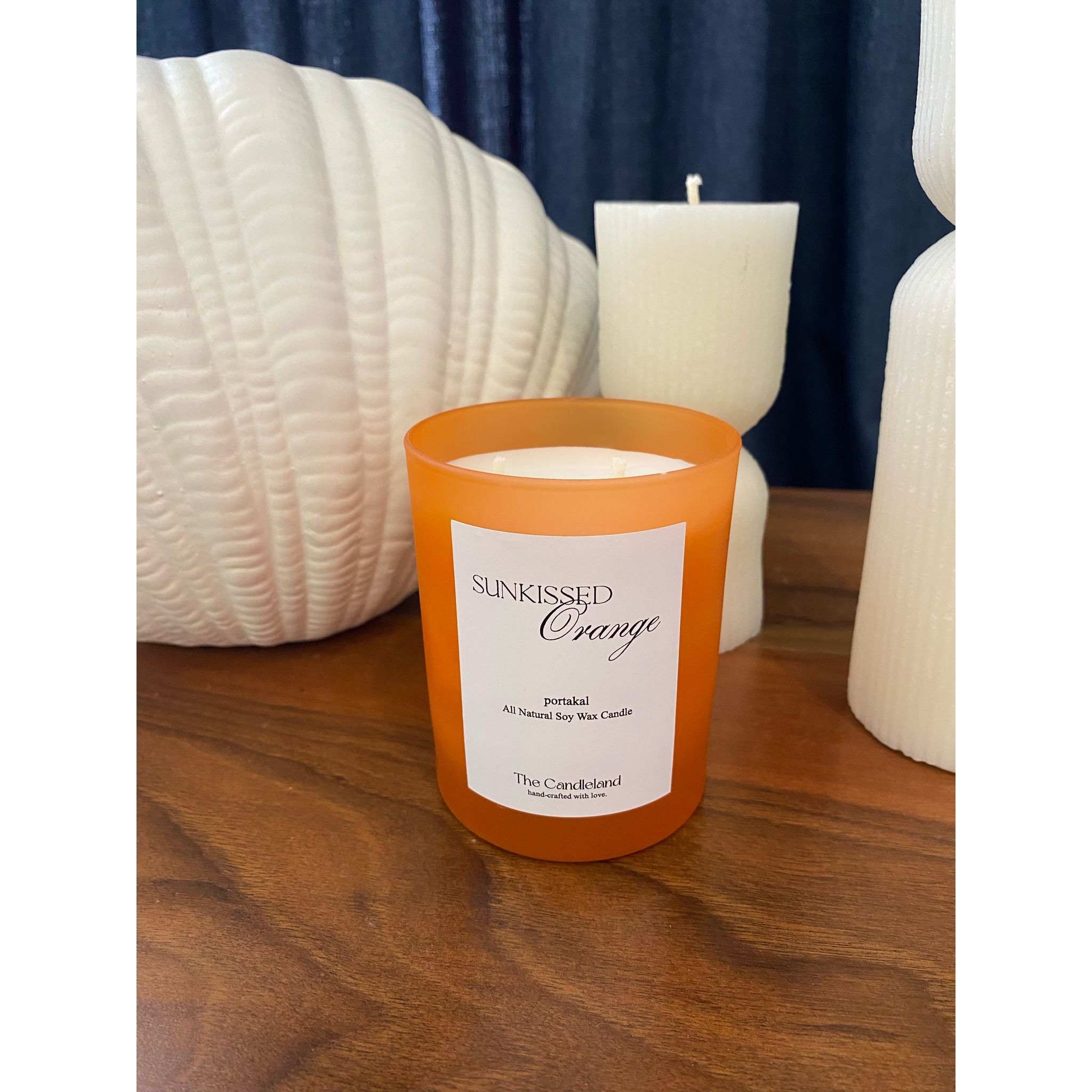 Sunkissed Orange Frosted Glass Candle