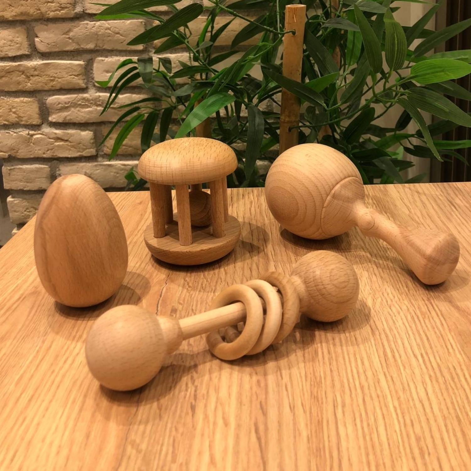 Wooden Baby Rattle Set