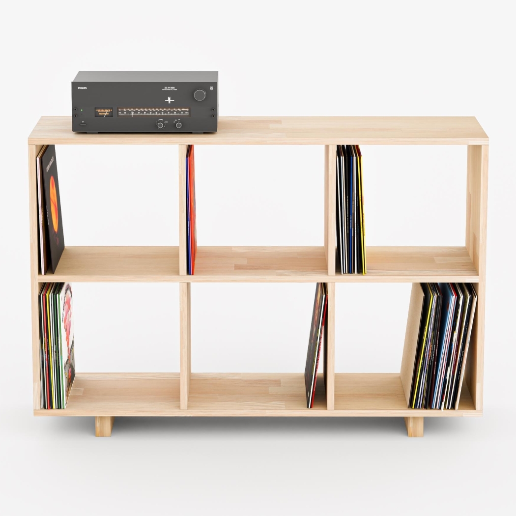 Record Player Stand, 3 Tier Modern Bookshelf