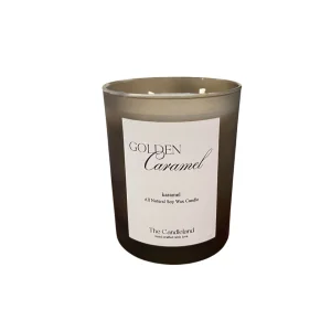Golden Caramel Frosted Glass Candle