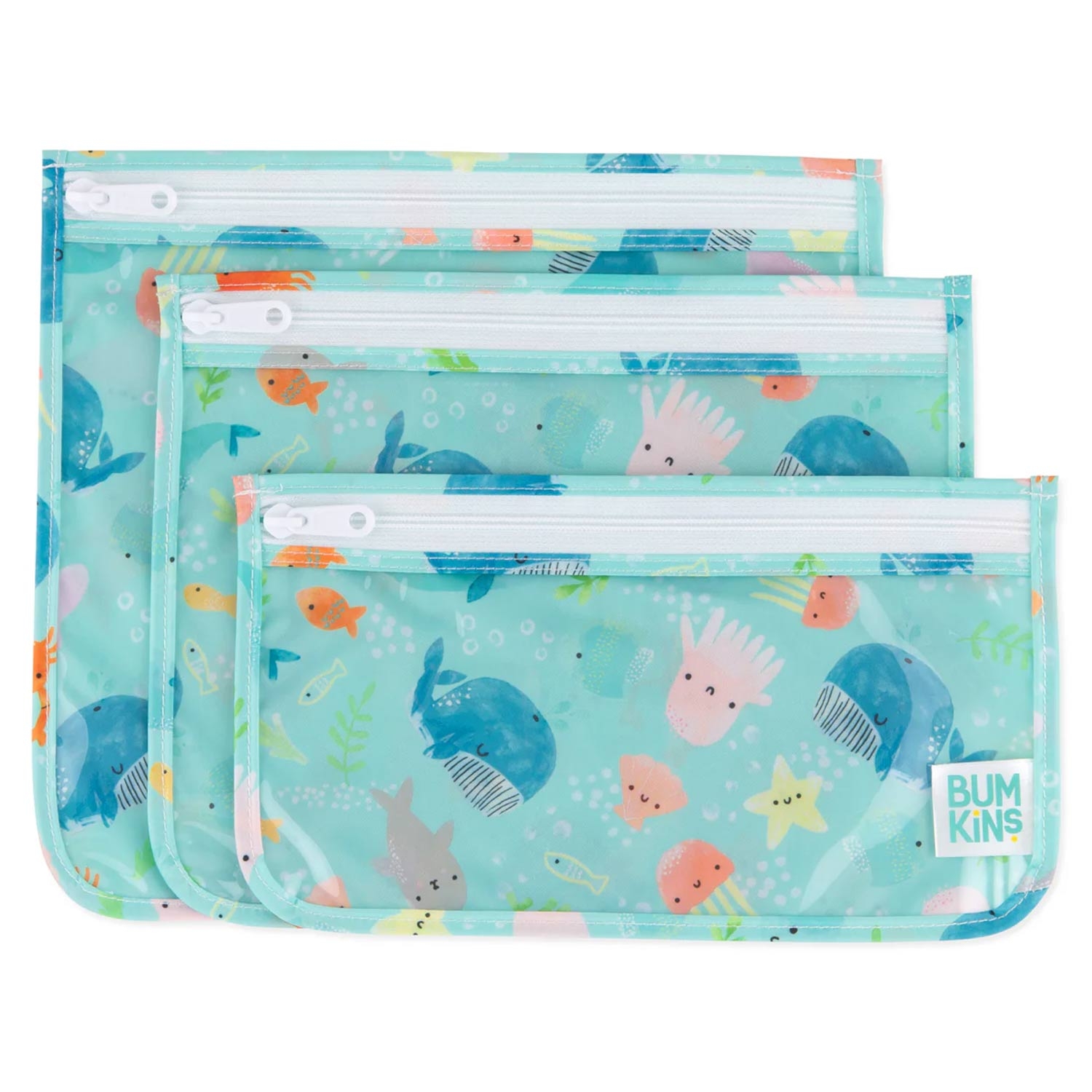 3-pack Transparent Travel Bag Ocean Life