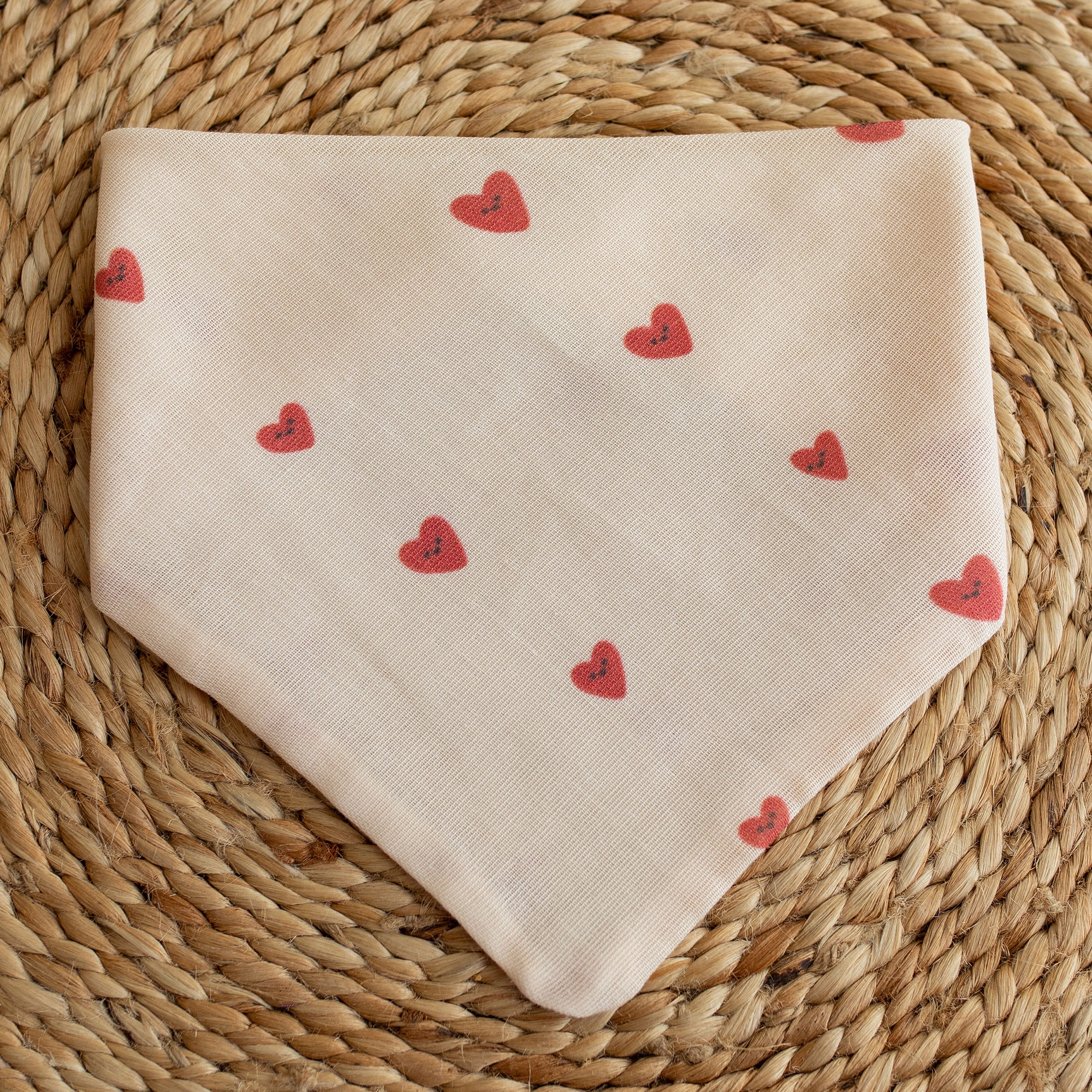 Cute Hearts Muslin Bib