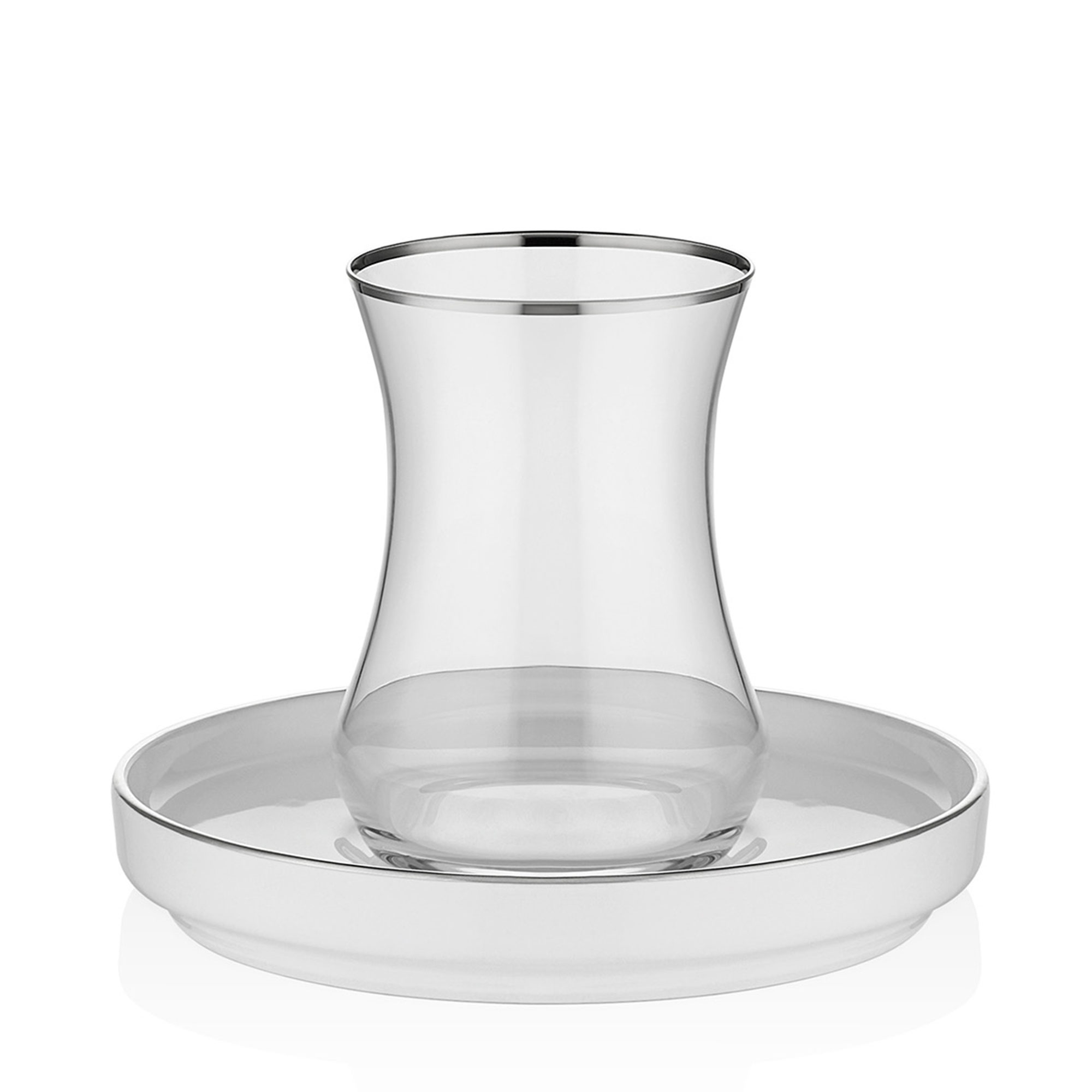 Linea Platinum Gilded 100 Ml 12 Piece Glass Tea Set For 6 People 9-01110055