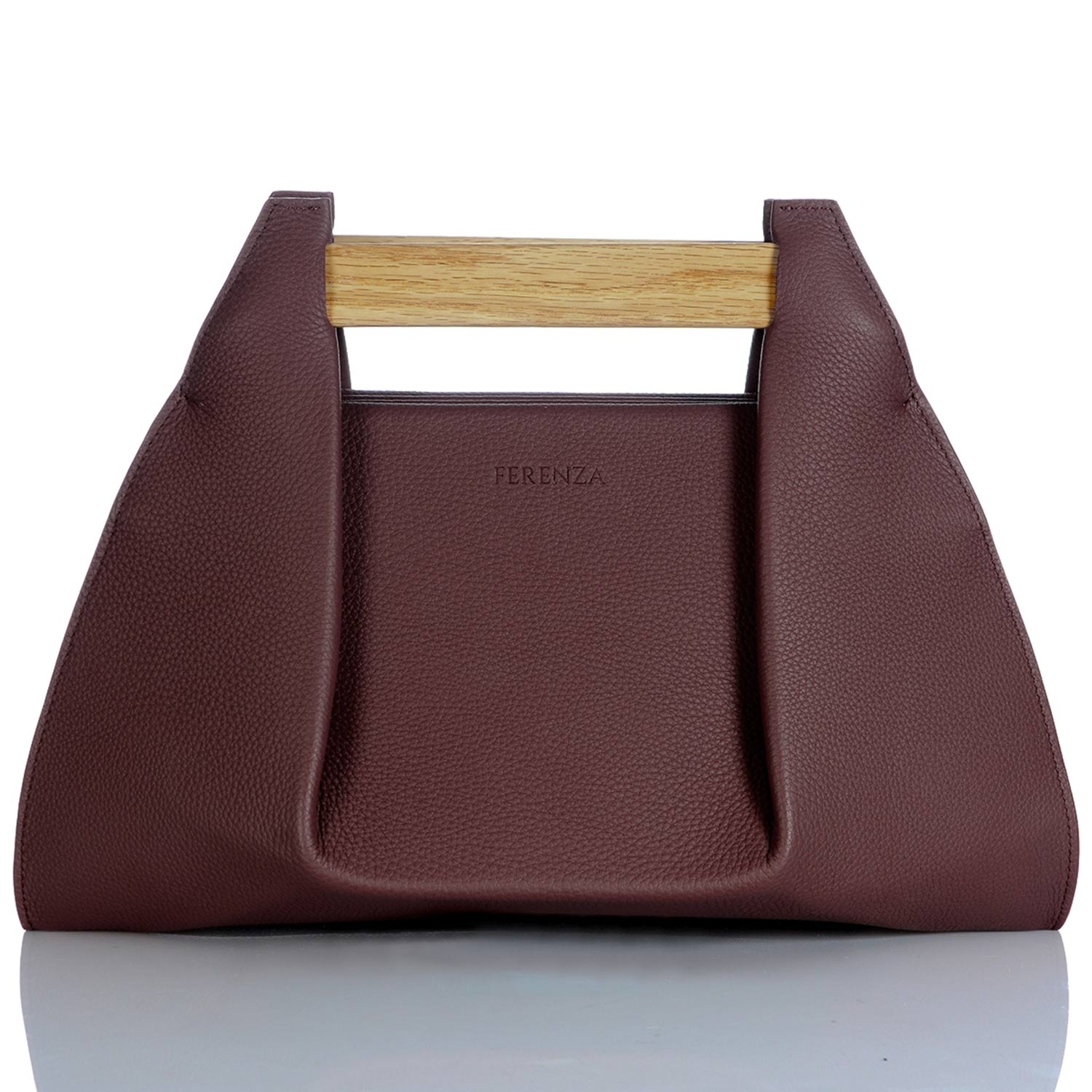 Wooden Detailed Genuine Leather Women's Shoulder Bag