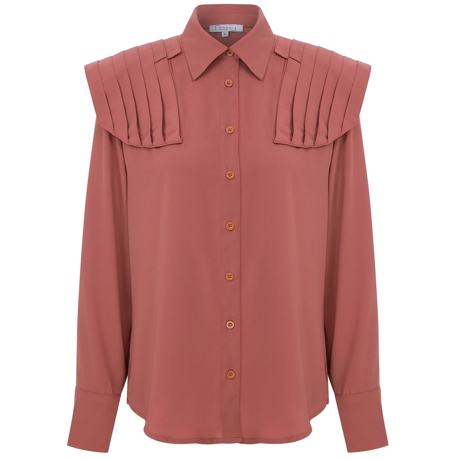 Oversize Apricot Color Silk Shirt - Naomi Silk Wave