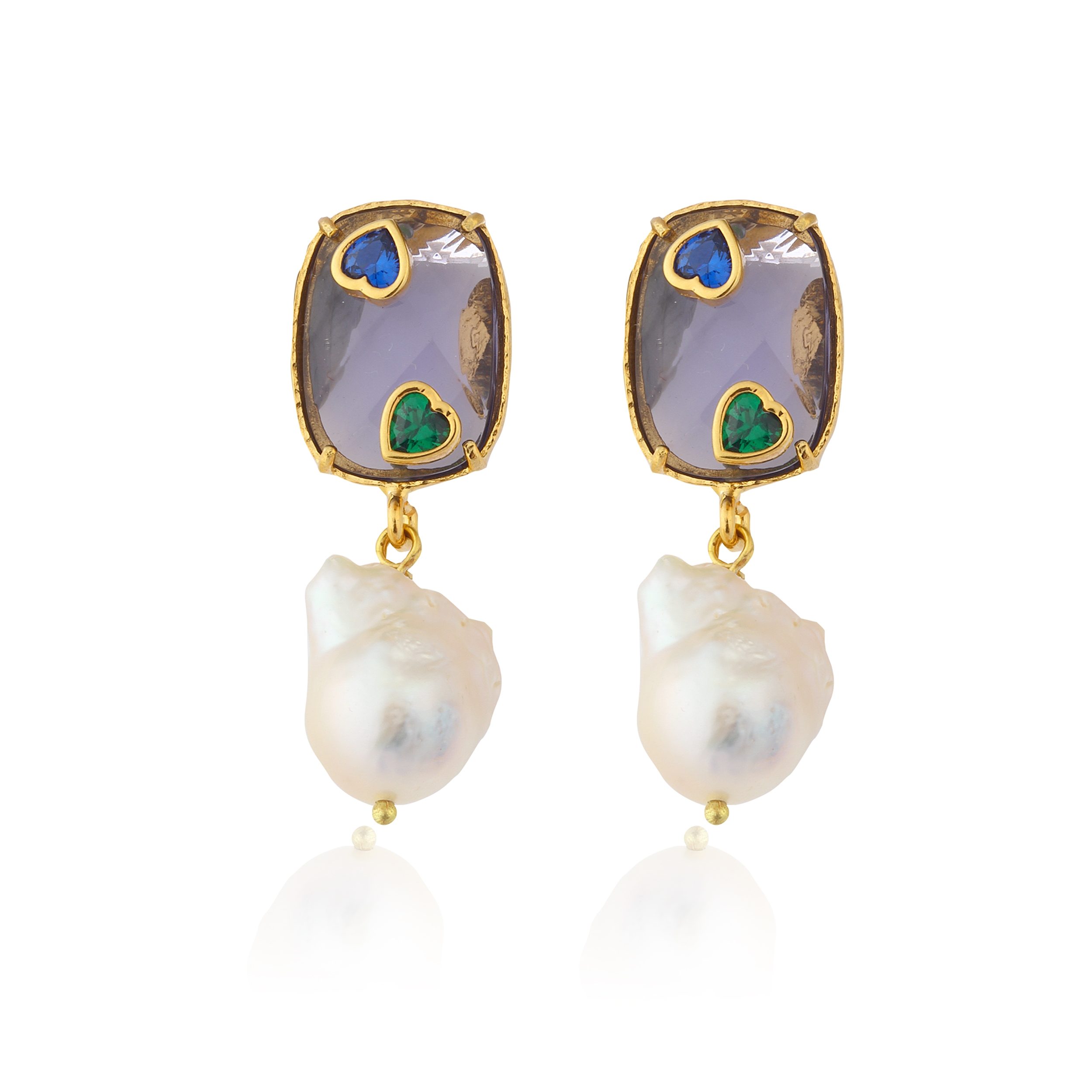 Antheia Pearl Earrings - Blue