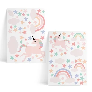 Unicorn İkili Duvar Etiketi