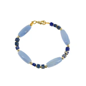Icaria Natural Stone Brass Bracelet