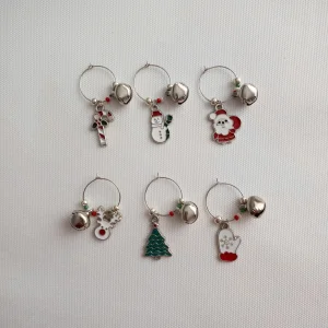 Set Of 6  Christmas-themed Glass/wine Glass Markers | Christmas Decoration