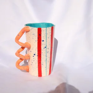 Lily Series Handmade Color Lines Ceramic Mug 300 Ml