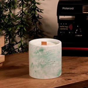 Natural Freshness - Green Stone Pot Candle (large Size)
