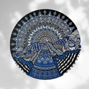 Mavi Yaz Tuval Üstü Akrilik Orijinal Tablo // Mandala