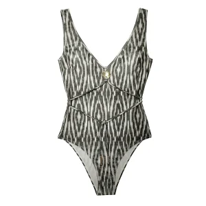 Positano Joanie Swimsuit Lurex- Black Ikat
