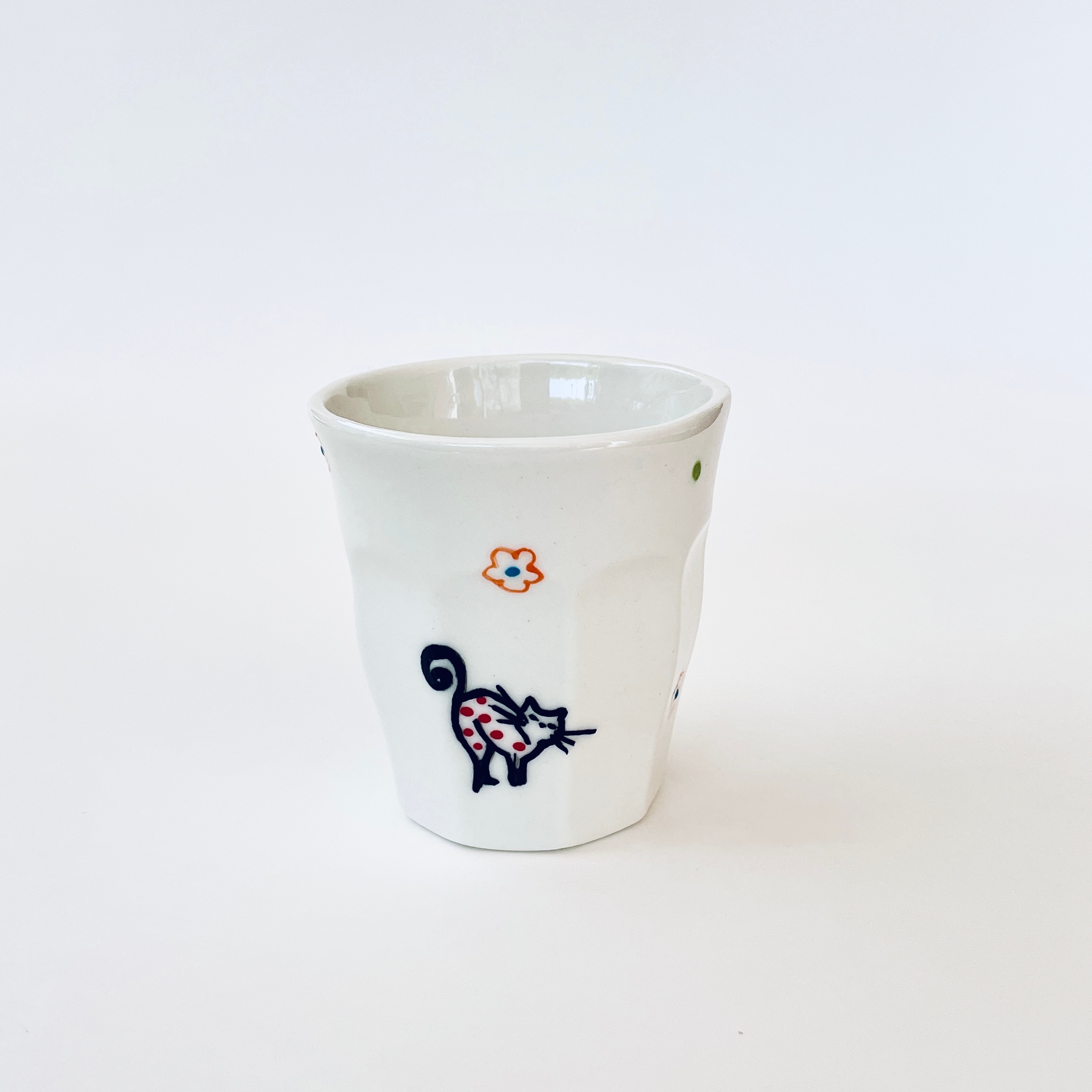 Floral Cat Espresso Glass