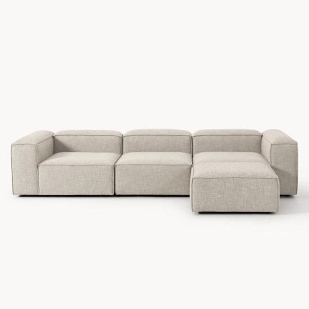 Soft Comfortable Seating Modular Corner, Linen (3-4 Seater) - Innature Home