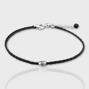 Becks - Silver Black Knitted Unisex Bracelet 