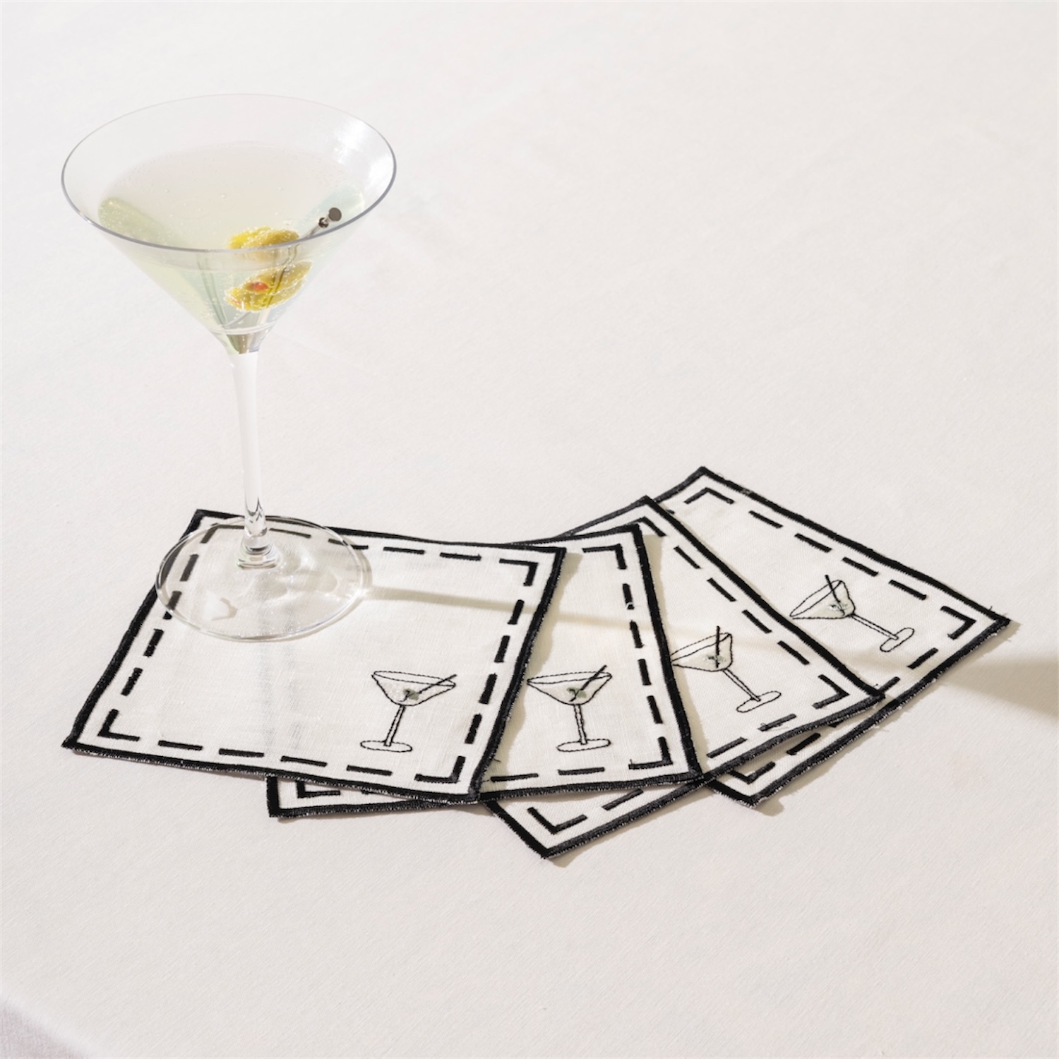 The Cocktail Club Set Of 4 Martini Cocktail Napkins