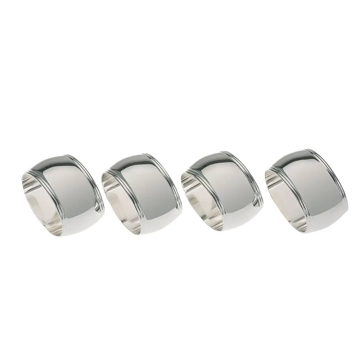 Silver Plated Oval 4-piece Napkin Ring