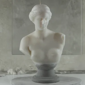 Venus De Milo Statue Candle Concrete Base