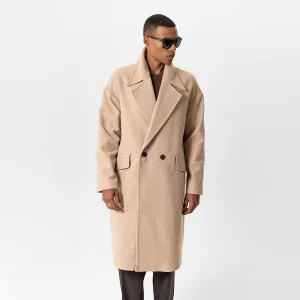 Wool Blend Double Breasted Closure Coat