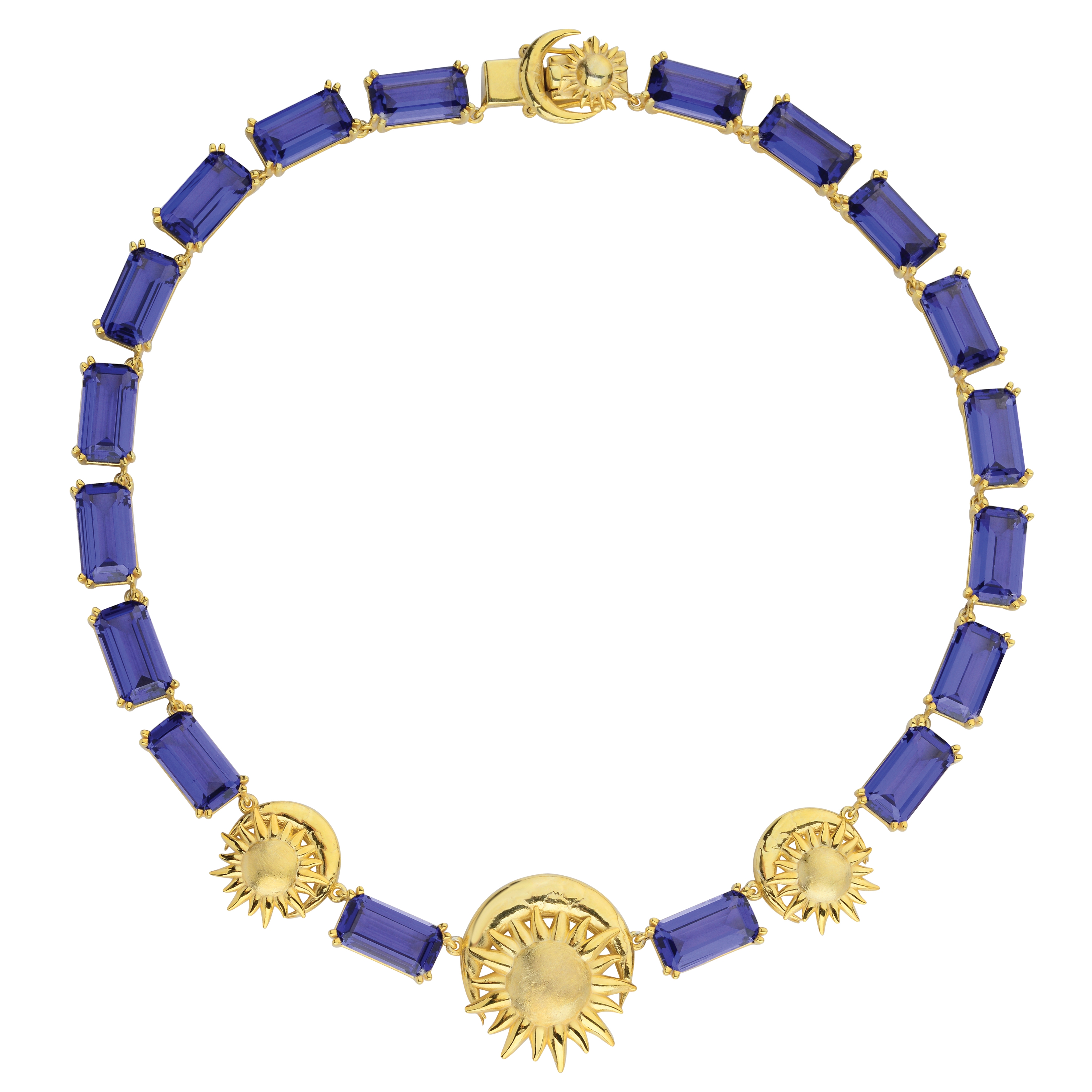 Sun And Moon Tanzanite Blue Necklace