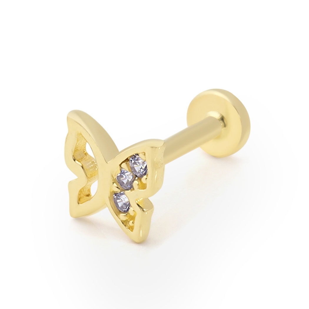 Gemstone Tanto Tragus Piercing