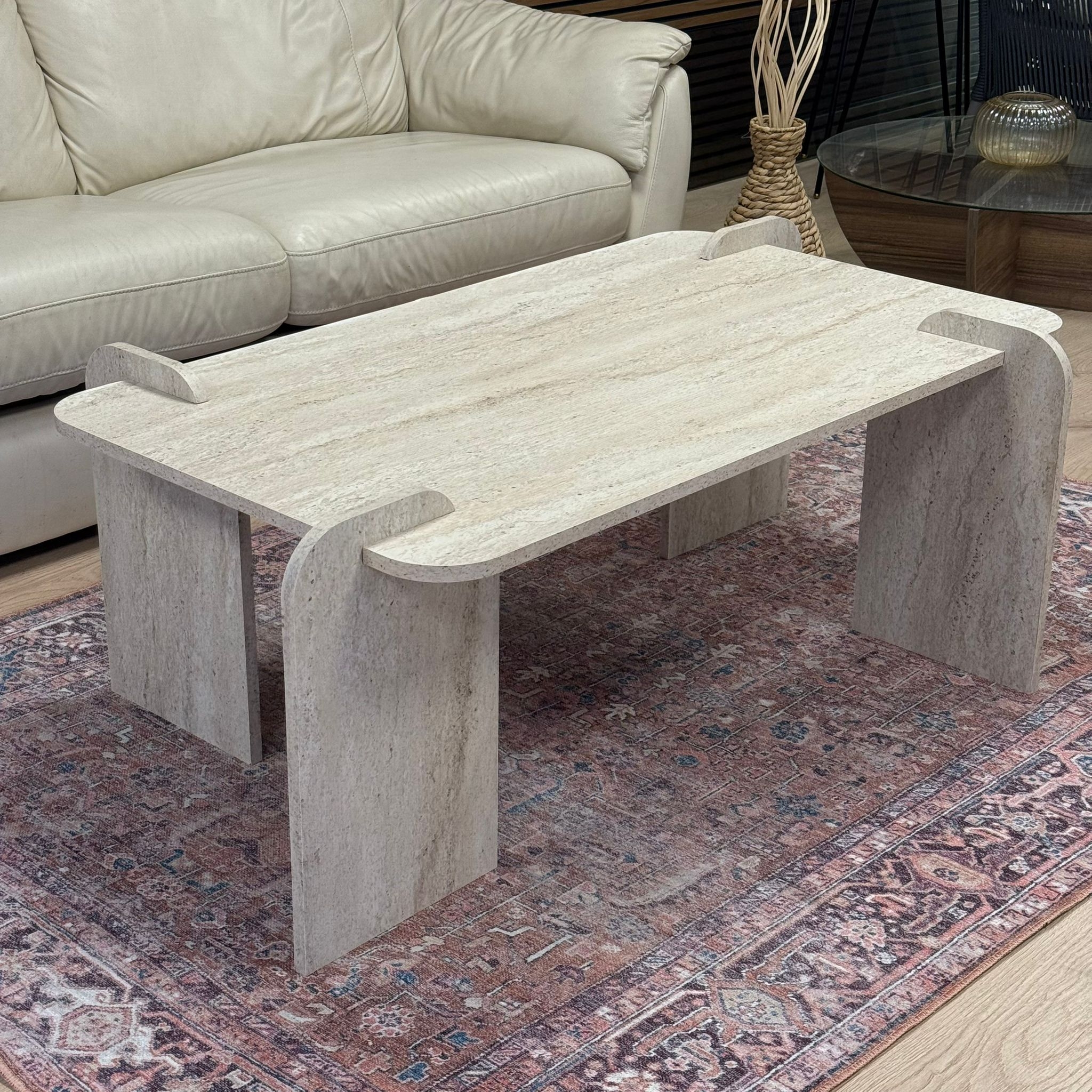 Boho Traverten Desen Konsept Orta Sehpa 120x70x46cm