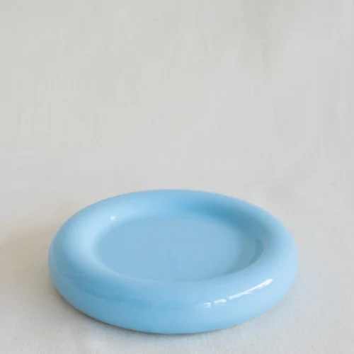 Ceramic Small Blue Donut Dessert Plate