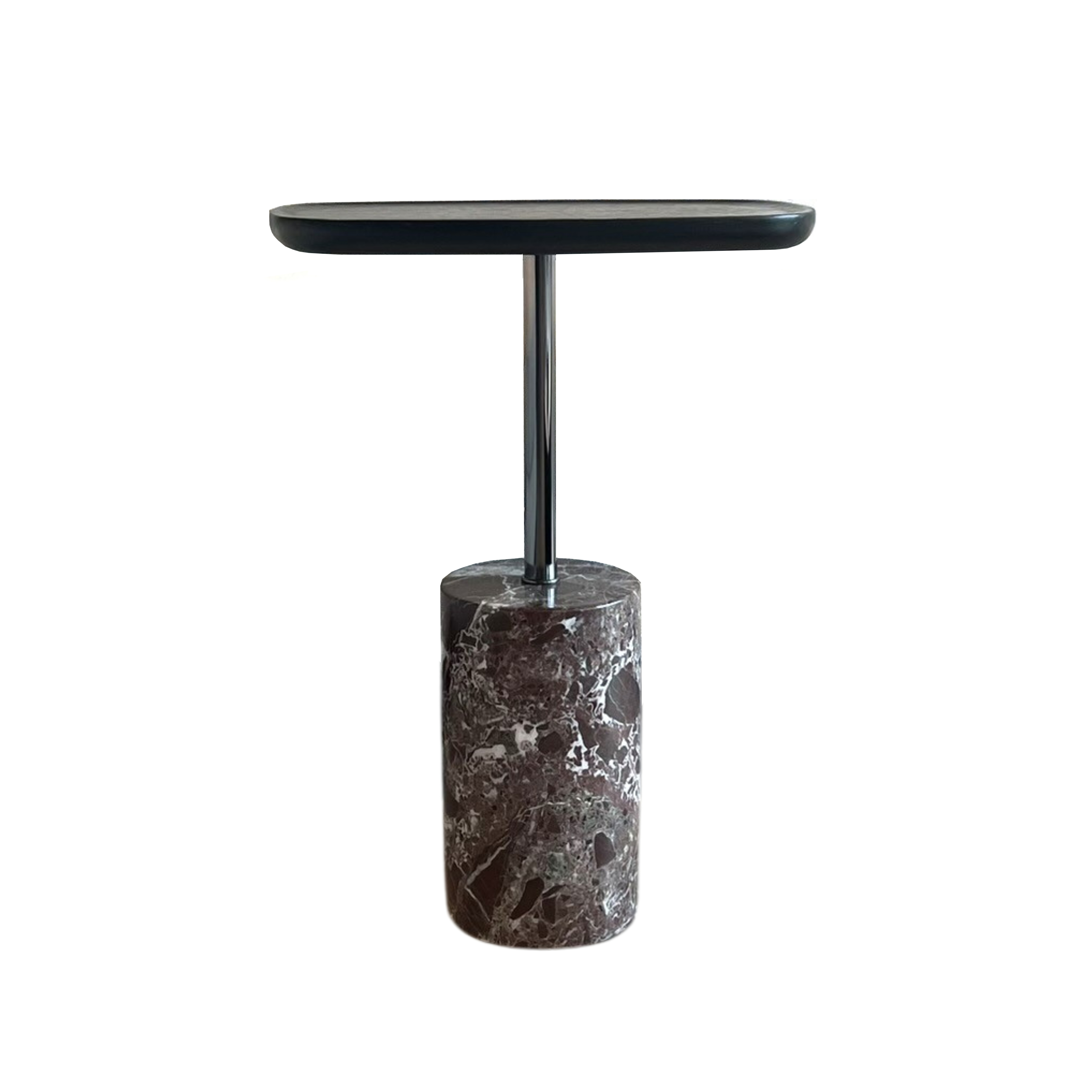 Nest Black Oak Rectangular Side Table With Marble Legs