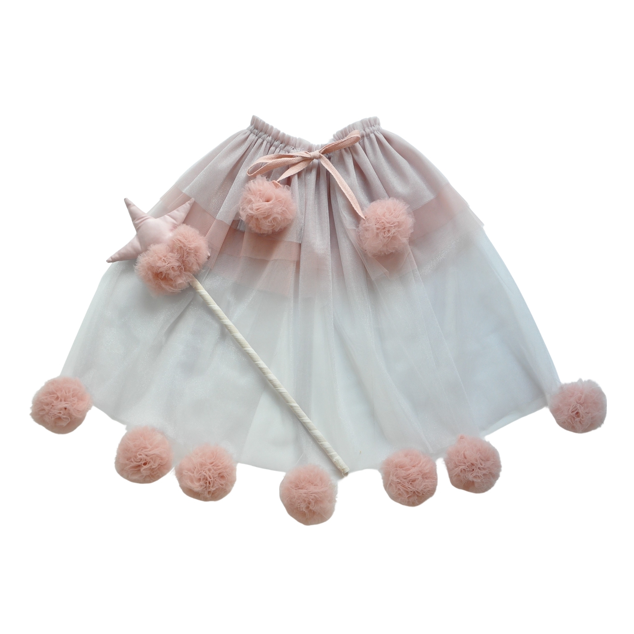 Pink Pompom Cape Costume