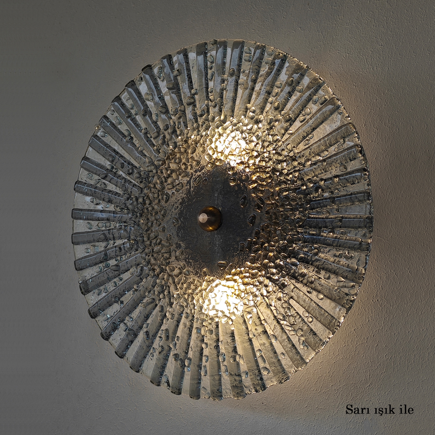 Helia 2 Handcrafted Glass Wall Sconce - Smoke