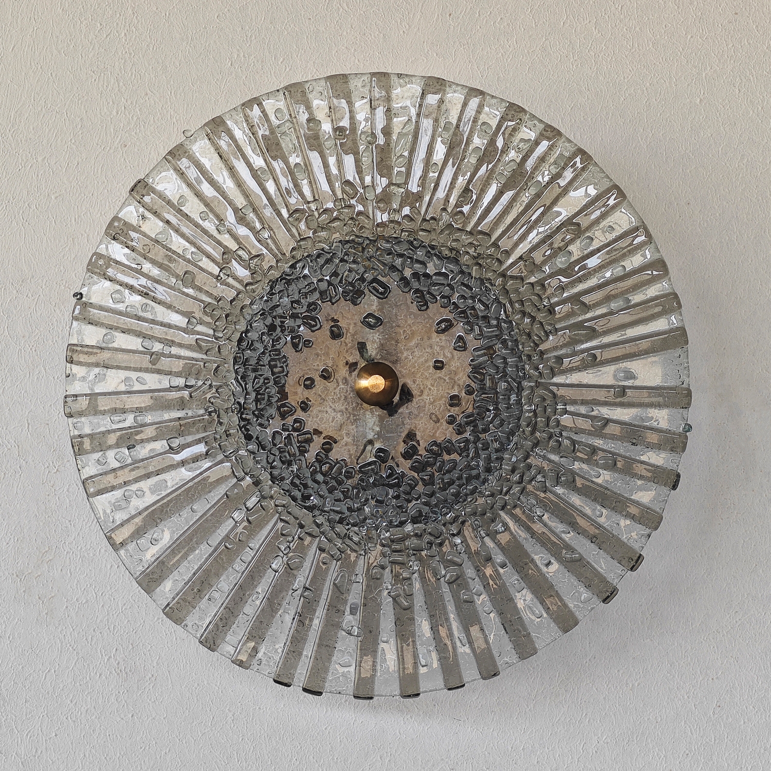 Helia 2 Handcrafted Glass Wall Sconce Bronze - Smoke
