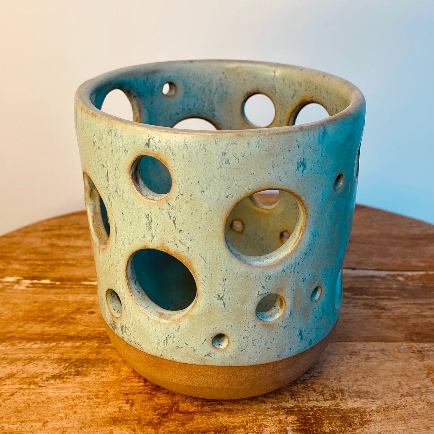 Handmade Stoneware Ceramic Candle Holder