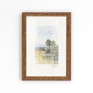 Original Watercolor Artwork In A Wooden Frame