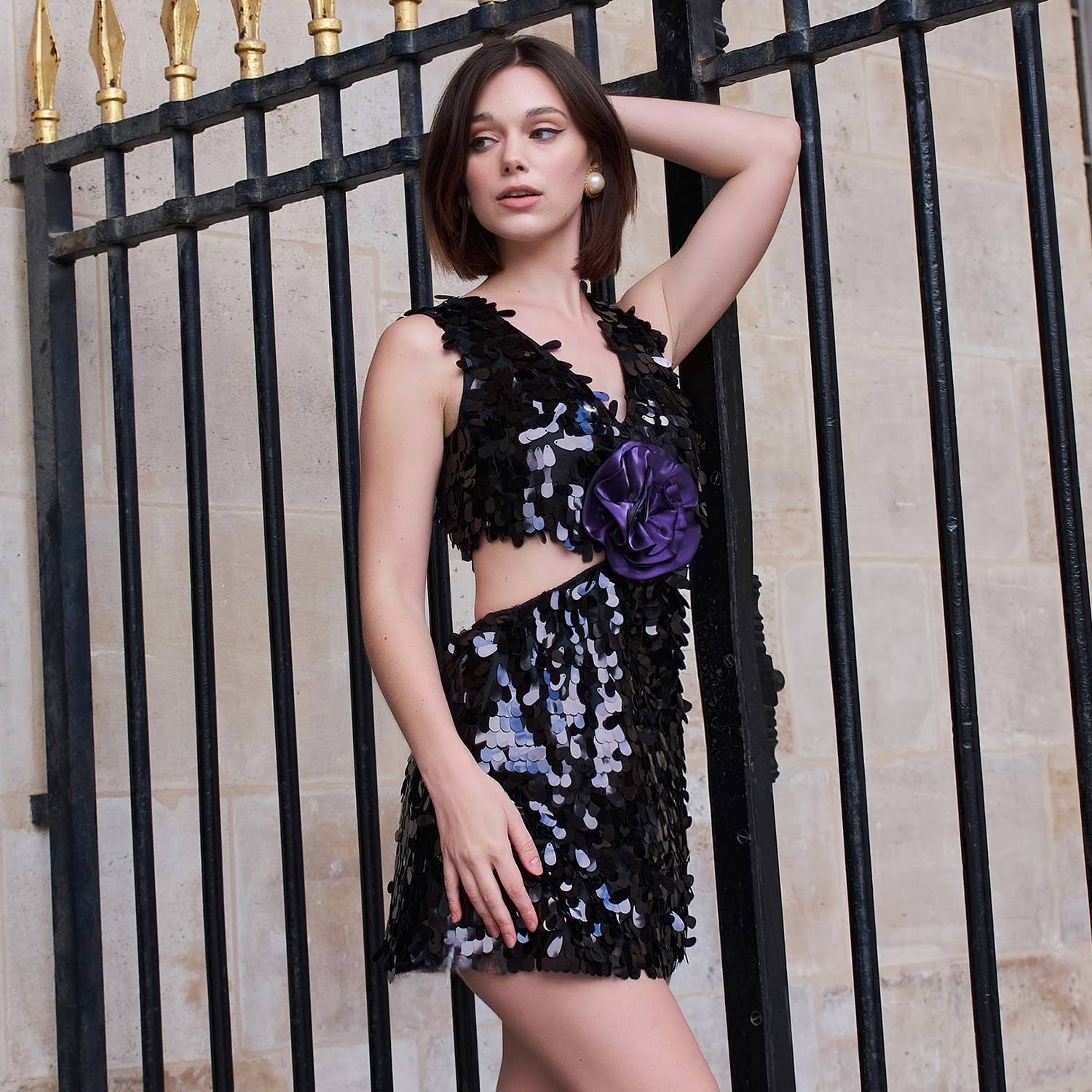 Hailey Payetli Mini Elbise